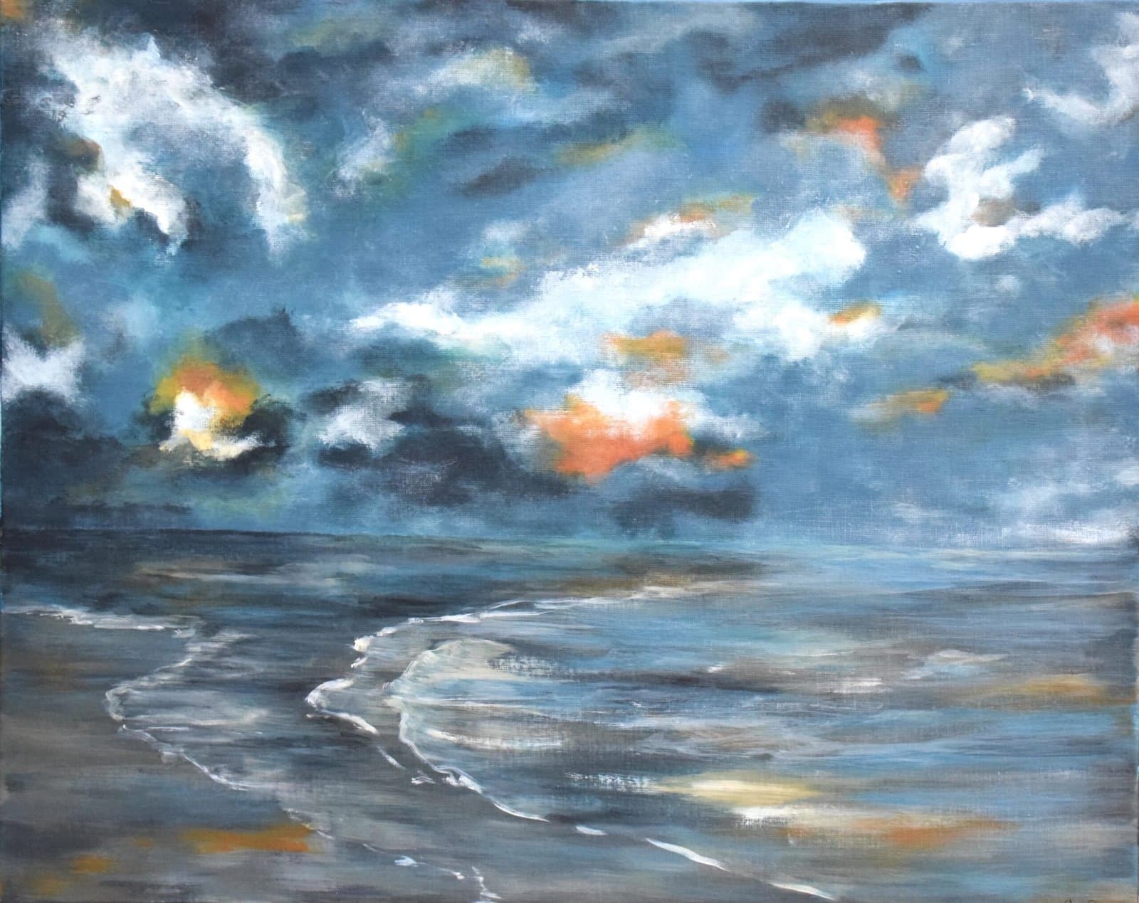 Marée basse - Détail des coups de pinceau et texture