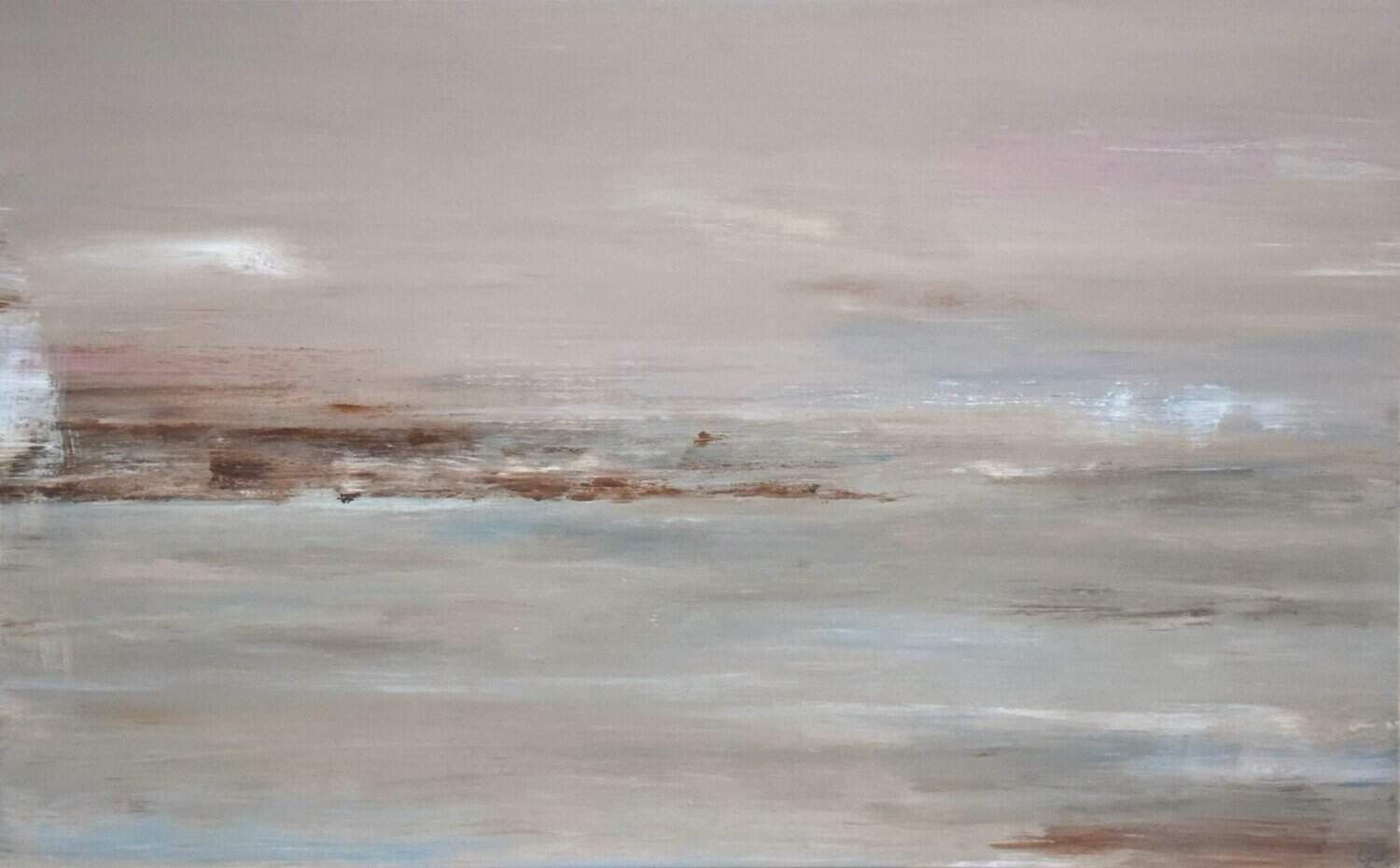 Matinée embrumée - Détail des coups de pinceau et texture